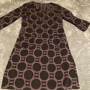 Boden black and gray dress with pocket detail size 12L fits more like 8-10